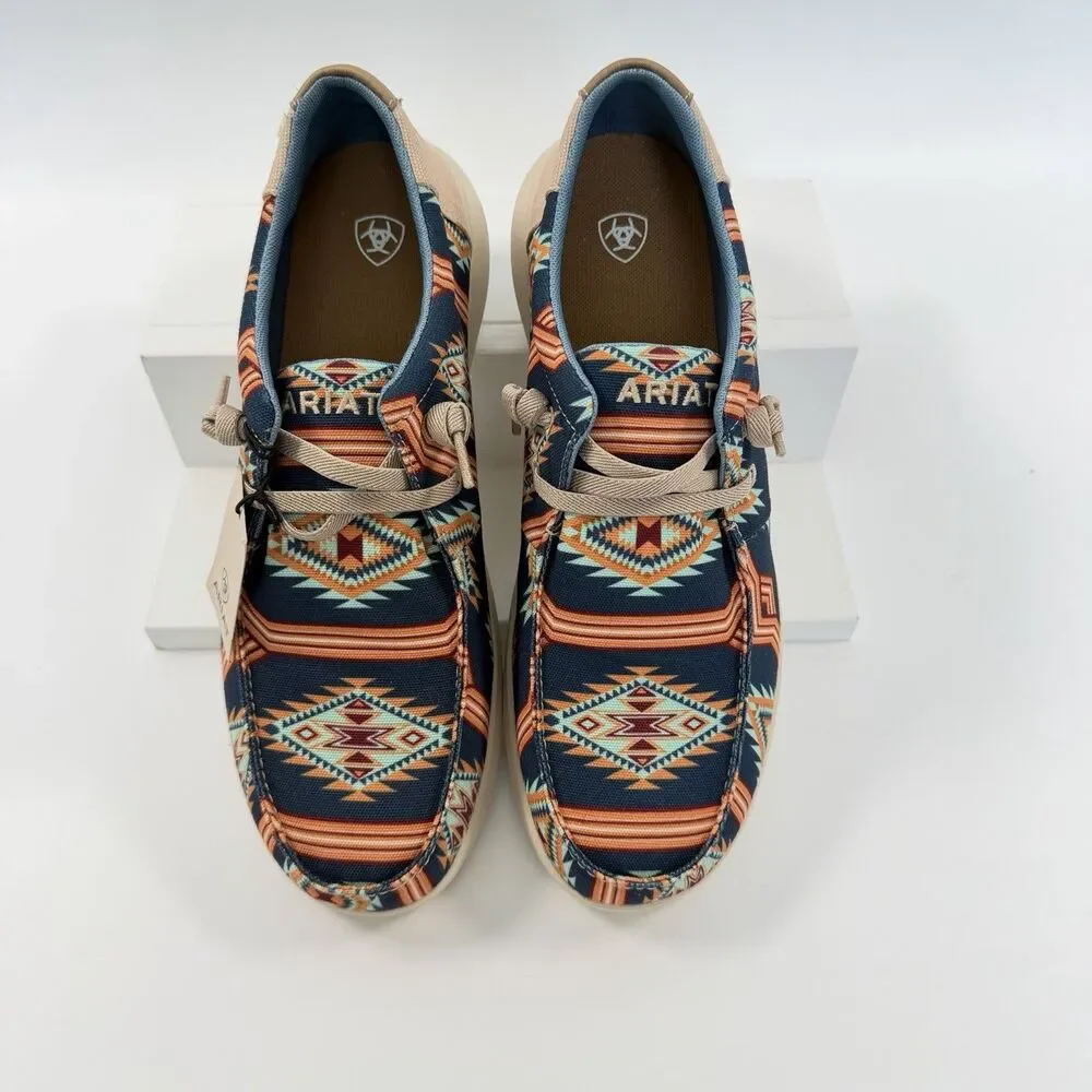 Ariat Hilo Navy Cave Creek Mens Slip-On Casual Shoes Southwest Size 10.5 NEW